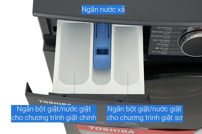 Máy giặt sấy Toshiba Inverter giặt 10.5 kg - sấy 7 kg TWD-T21BU115UWV(MG) Màu Xám đậm