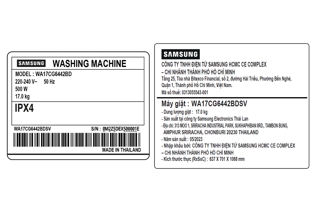 Máy giặt Samsung Ecobubble Inverter 17 kg WA17CG6442BDSV Màu Xám đậm