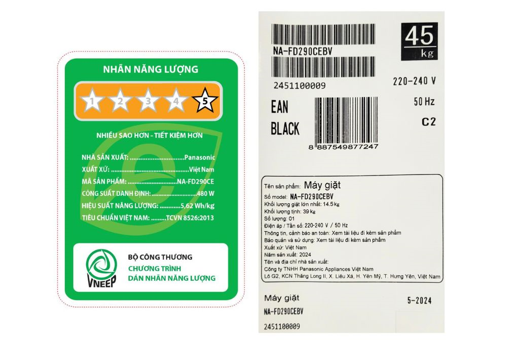 Máy giặt Panasonic Inverter 14.5 kg NA-FD290CEBV Màu Đen