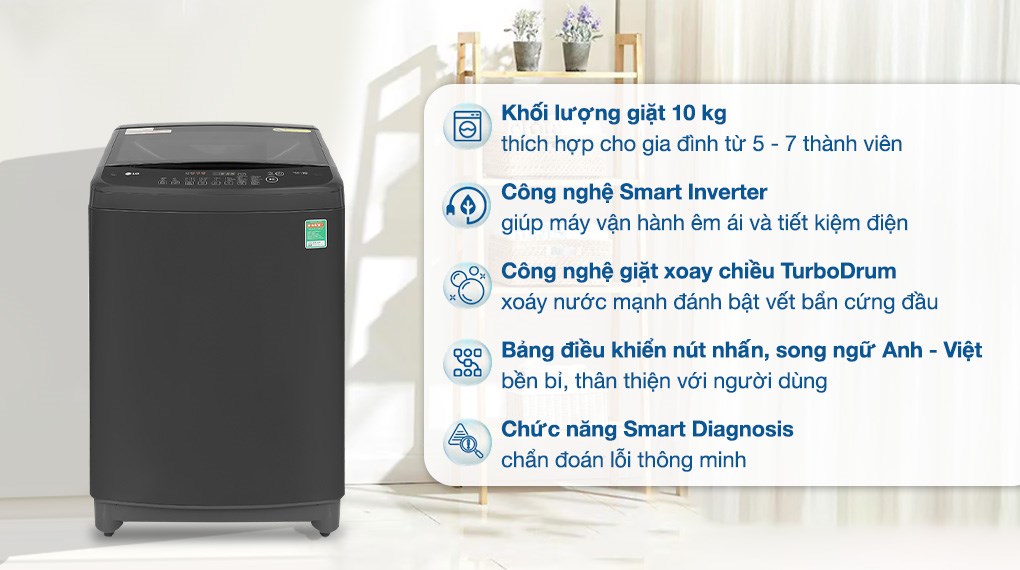 Máy giặt LG TurboDrum Inverter 10 kg T2310VS2B