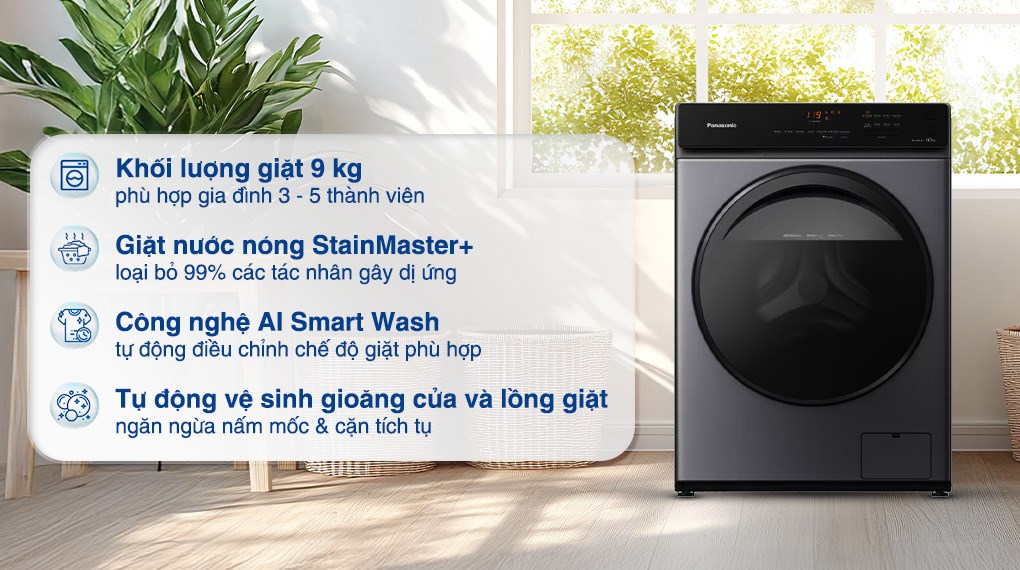 Máy giặt Panasonic Inverter 9 kg NA-V90FA1LVT