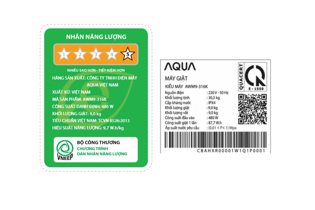Máy giặt Aqua 9 kg AWM9-316K(B) Màu Đen