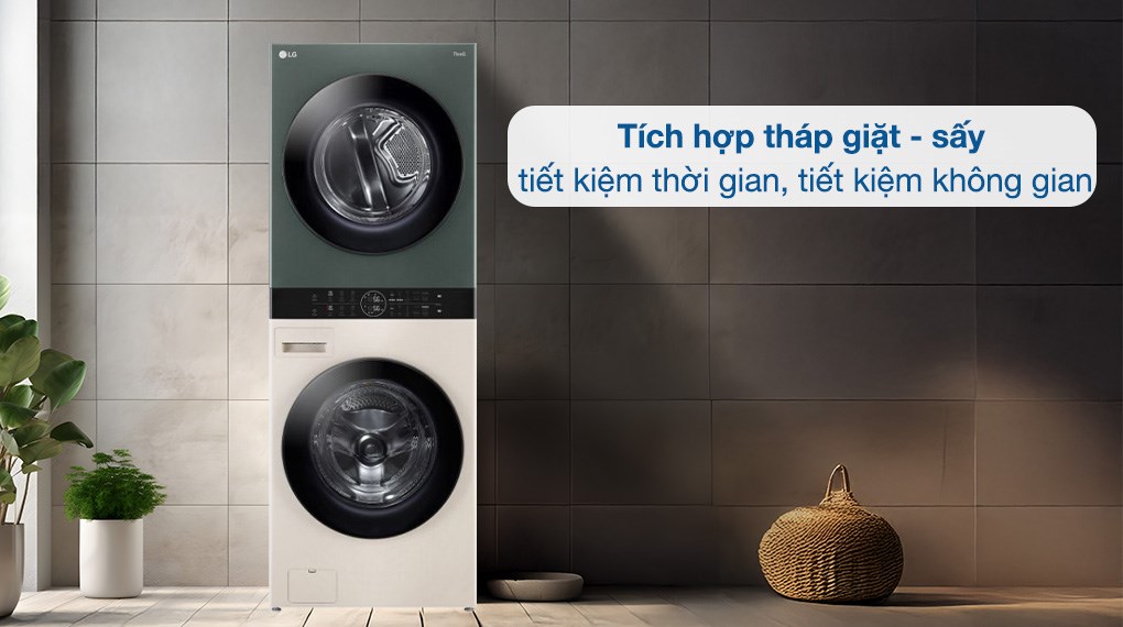 Tháp giặt sấy LG WashTower Inverter giặt 14 kg - sấy 10 kg WT1410NHEG
