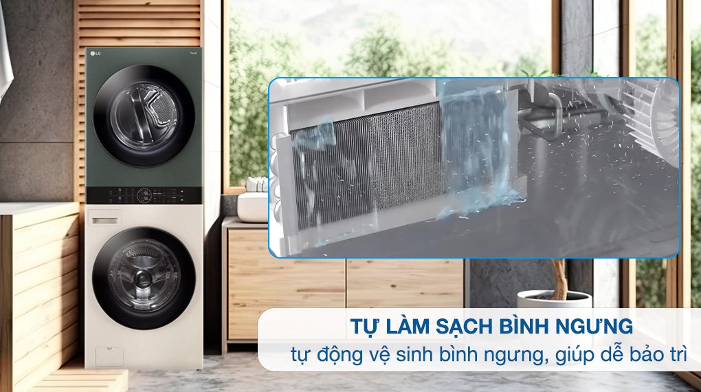 Tháp giặt sấy LG WashTower Inverter giặt 14 kg - sấy 10 kg WT1410NHEG