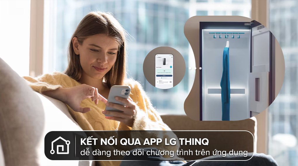 Tủ chăm sóc quần áo thông minh LG Styler Inverter 5 móc SC5GMR80H