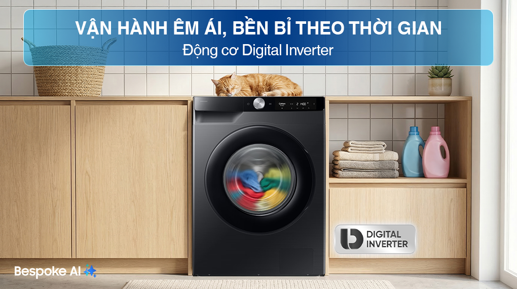 Máy giặt Samsung AI EcoBubble Inverter 12 kg WW12CG604DLBSV