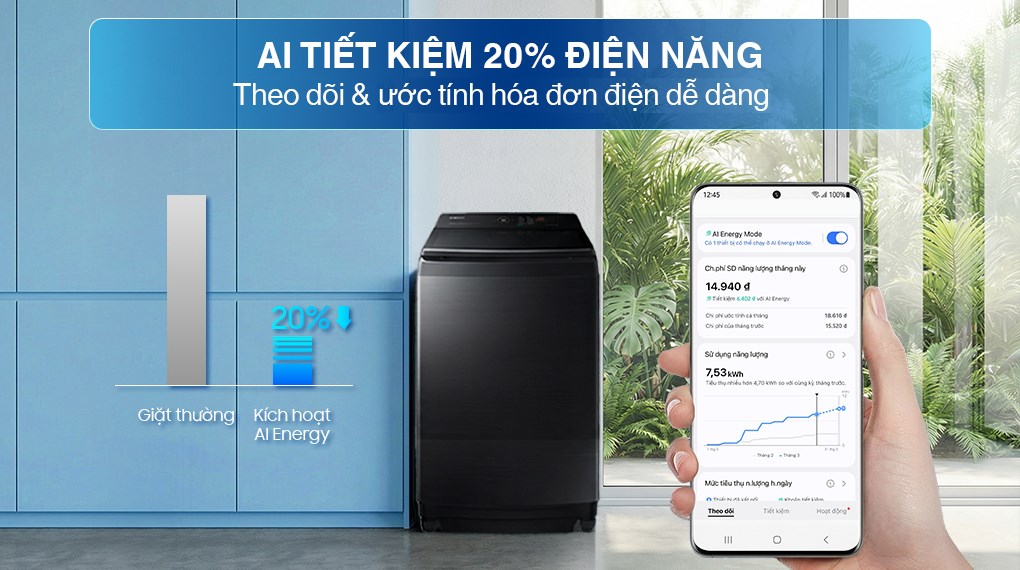 Máy giặt Samsung Inverter 19 kg WA80F19B9BSV