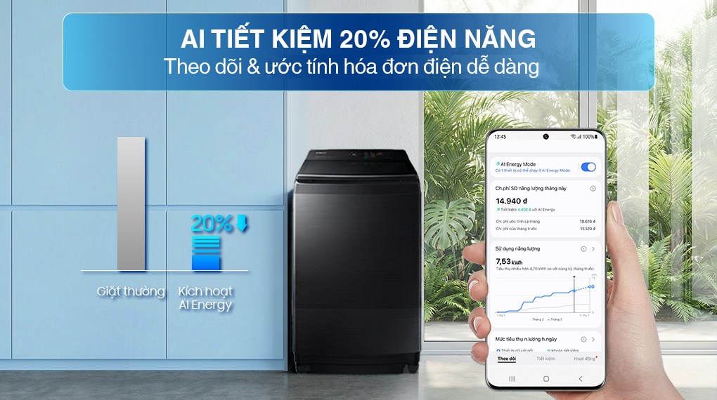 Máy giặt Samsung Inverter 15 kg WA80F15B6BSV