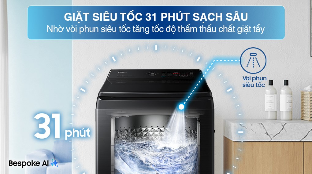 Máy giặt Samsung Inverter 15 kg WA80F15B6BSV