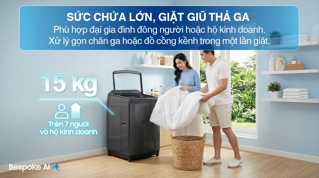 Máy giặt Samsung Inverter 15 kg WA80F15S5CSV