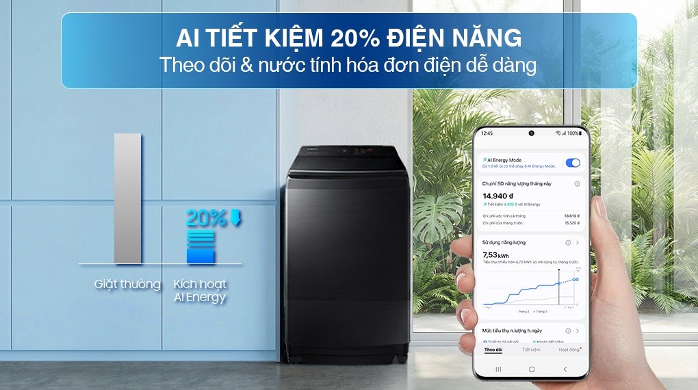 Máy giặt Samsung Inverter 21 kg WA80F21B9BSV