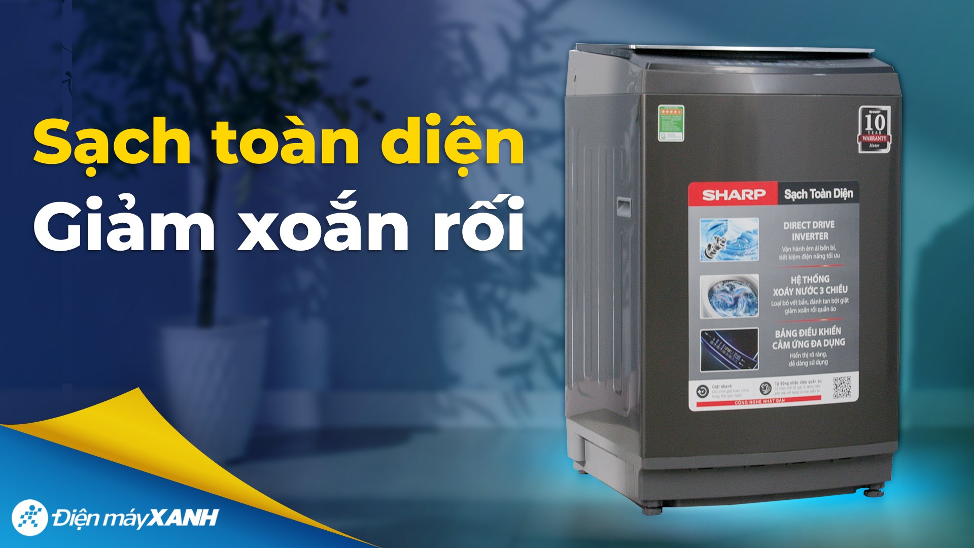 Máy giặt Sharp Inverter 15 kg ES-TM150CD-DS