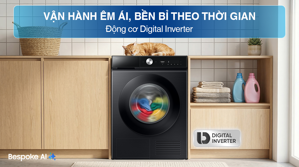 Máy giặt Samsung Bespoke AI EcoBubble Inverter 10 kg WW10DB7U34GBSV