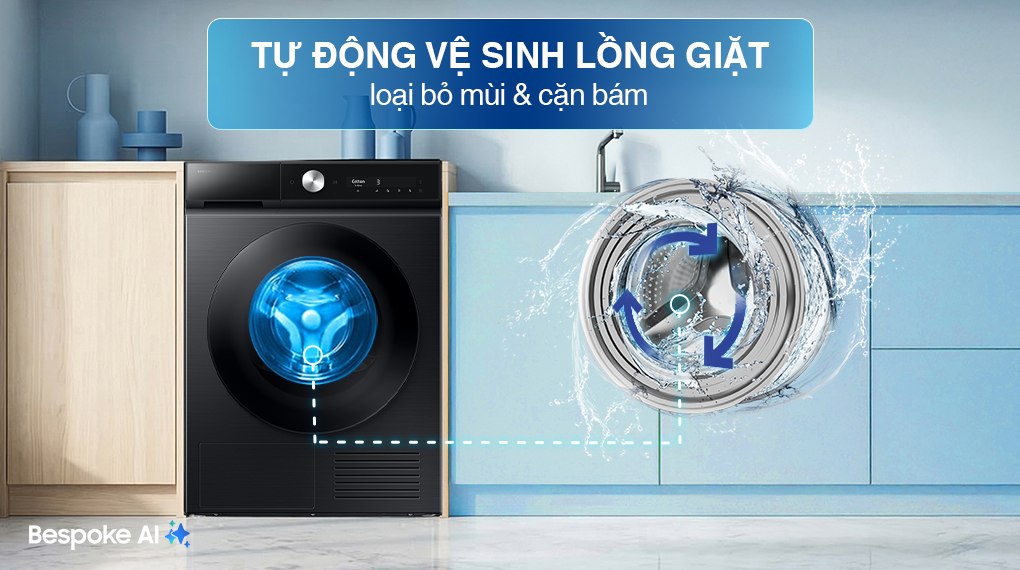 Máy giặt Samsung Bespoke AI EcoBubble Inverter 10 kg WW10DB7U34GBSV