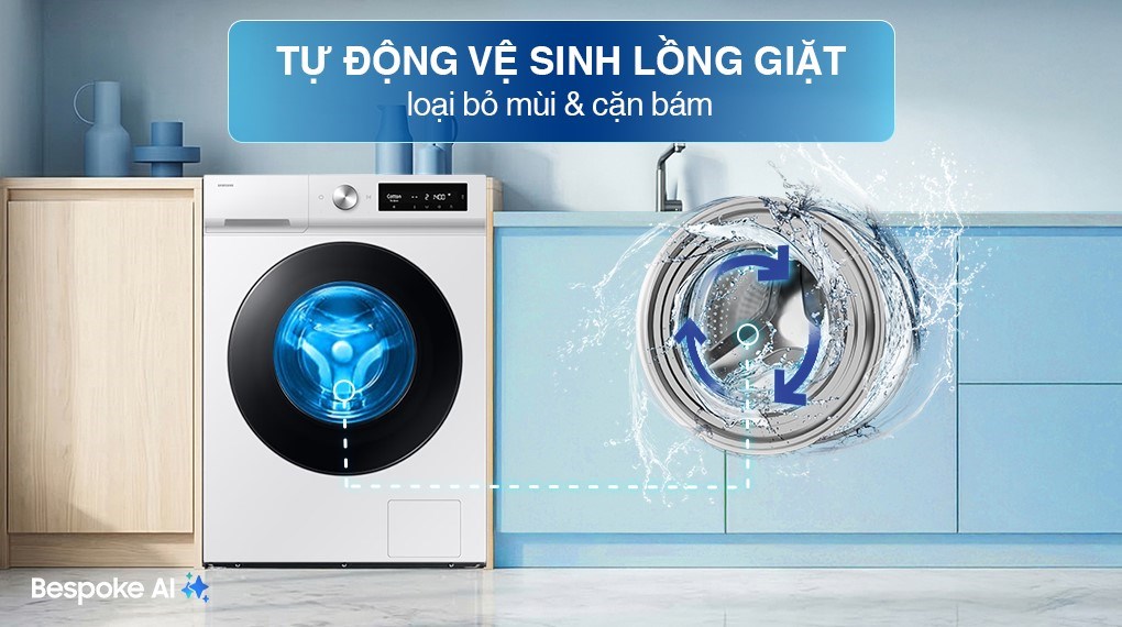 Máy giặt Samsung Bespoke AI EcoBubble Inverter 10 kg WW10DB7U34GWSV