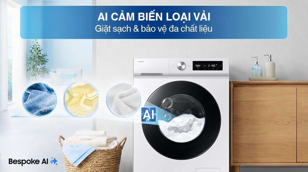 Máy giặt Samsung Bespoke AI EcoBubble Inverter 10 kg WW10DB7U34GWSV