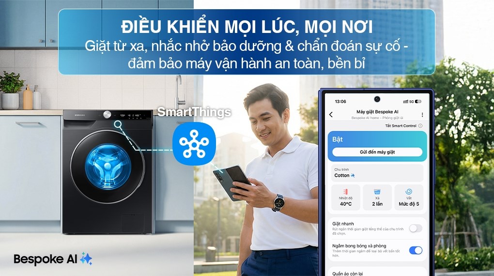 Máy giặt Samsung AI EcoBubble Inverter 10 kg WW10DG6U34LBSV