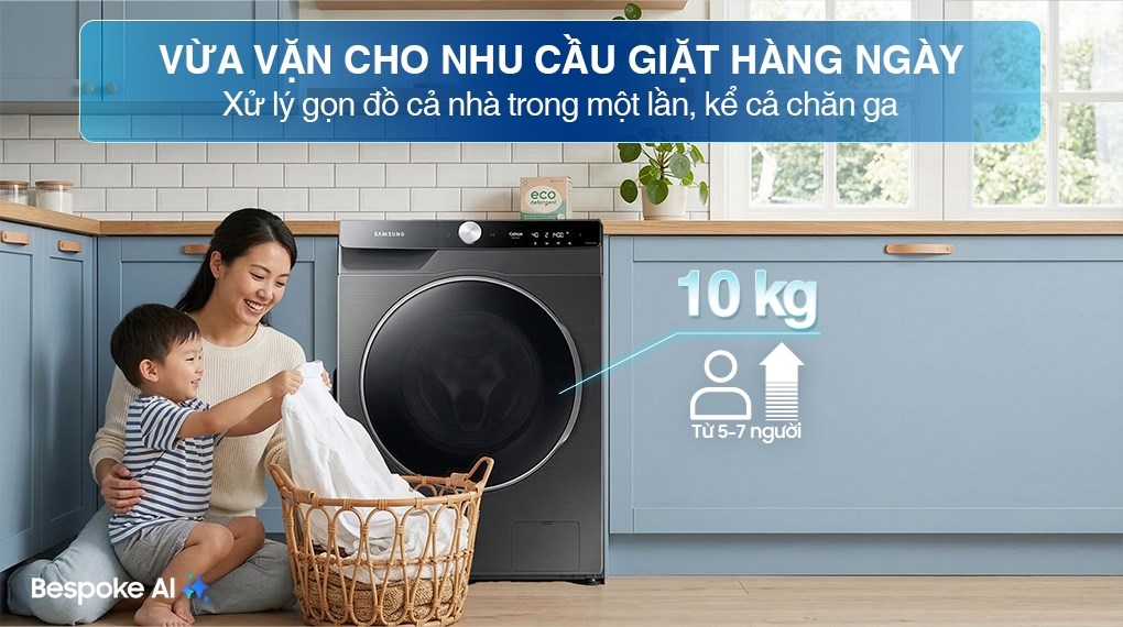 Máy giặt Samsung AI EcoBubble Inverter 10 kg WW10DG6U34LBSV