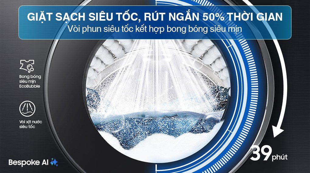 Máy giặt Samsung AI EcoBubble Inverter 10 kg WW10DG6U34LBSV