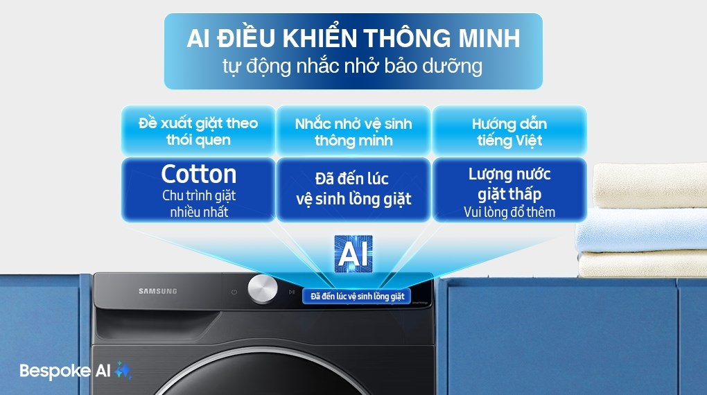 Máy giặt Samsung AI EcoBubble Inverter 10 kg WW10DG6U34LBSV