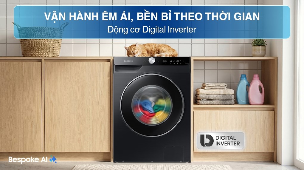 Máy giặt Samsung AI EcoBubble Inverter 10 kg WW10DG6U34LBSV