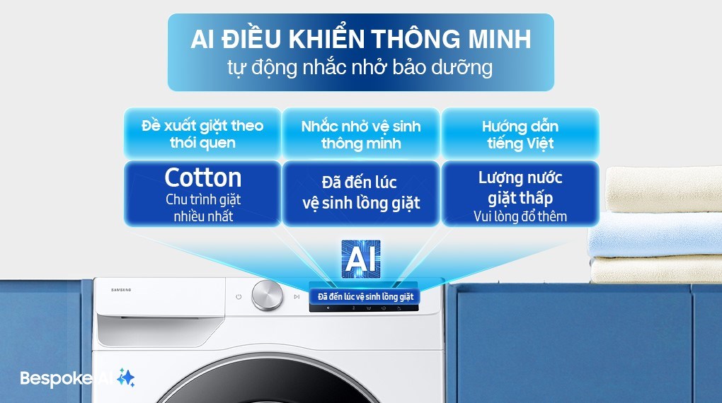 Máy giặt Samsung AI EcoBubble Inverter 10 kg WW10DG6U34LESV