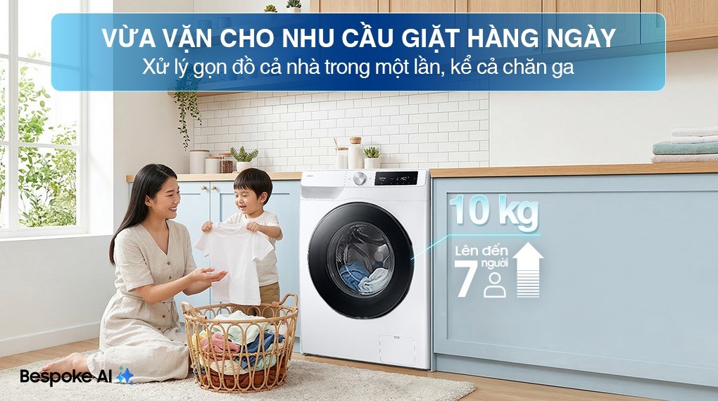 Máy giặt Samsung AI EcoBubble Inverter 10 kg WW10DG6U34LESV