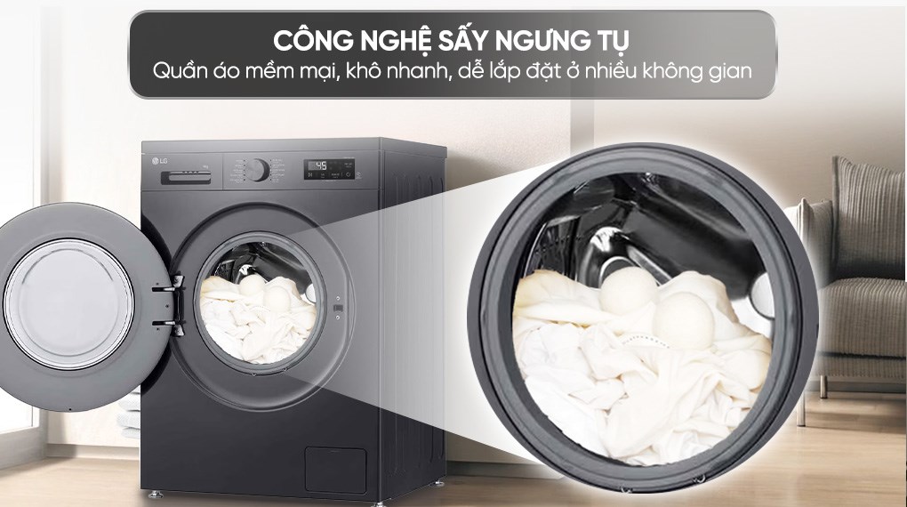 Máy giặt sấy LG Inverter giặt 9 kg - sấy 5 kg FB1209D5M