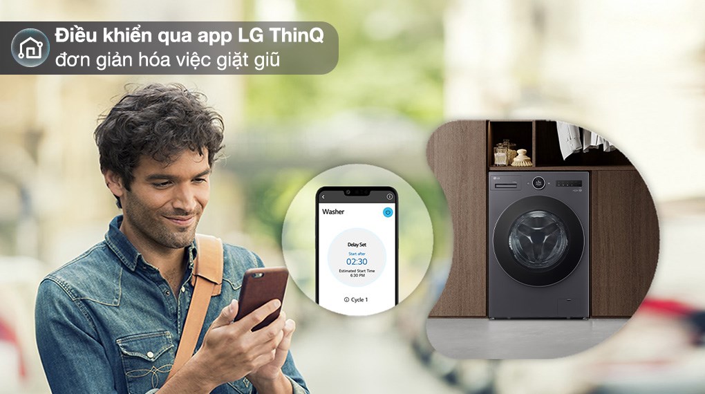 Máy giặt sấy LG Inverter giặt 15 kg - sấy 8 kg F2515RNTG