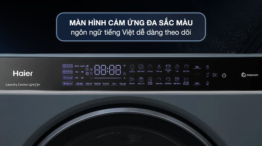Tháp giặt sấy Haier Laundry Center Inverter giặt 14 kg - sấy 13 kg HWD140-BD14LCU1L(GN)