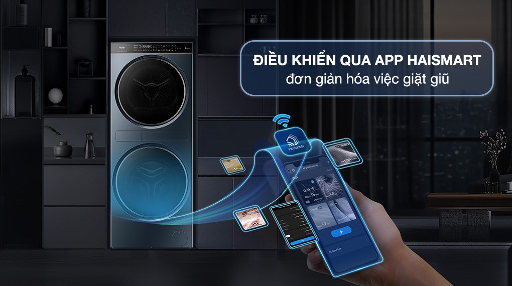 Tháp giặt sấy Haier Laundry Center Inverter giặt 14 kg - sấy 13 kg HWD140-BD14LCU1L(GN)