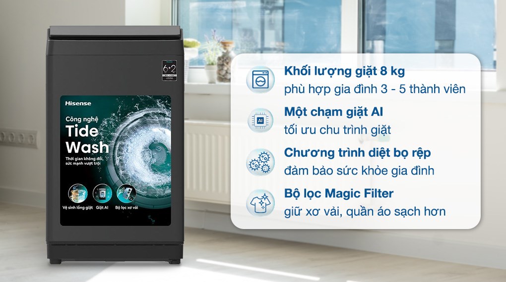 Máy giặt Hisense 8 kg WT80F30