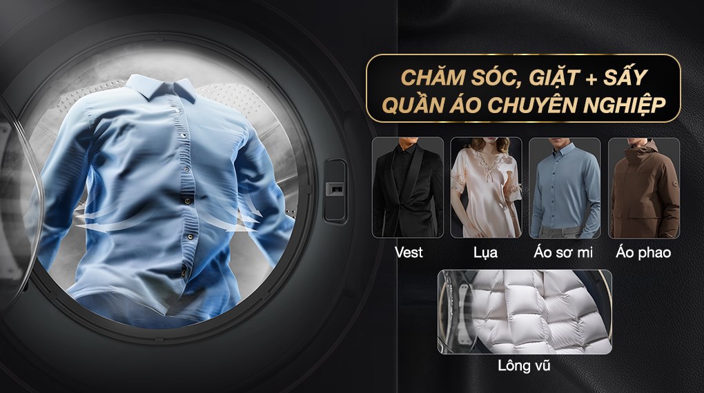 Máy được tích hợp hơn 40 tổ hợp chương trình, bao gồm 20 chương trình và 26 chế độ xử lý vết bẩn