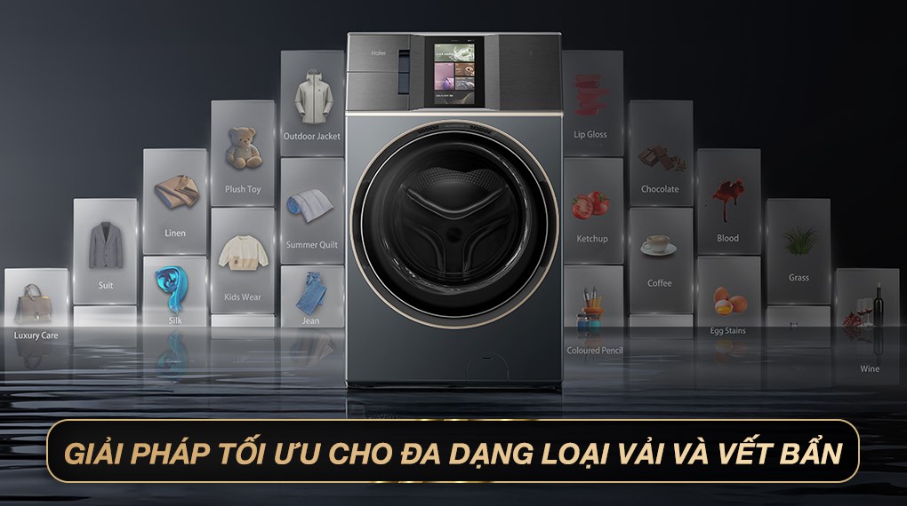 Máy giặt Haier L+ Inverter HWD240-BD12LU1L(GN) mang đến cái nhìn hiện đại và cực kỳ sang trọng
