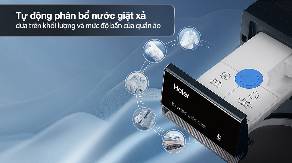Máy giặt sấy Haier Inverter giặt 14 kg - sấy 8 kg HWD140-BD14387GNU1