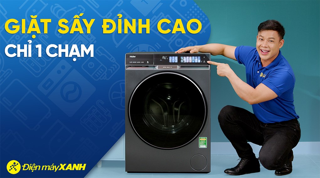 Máy giặt sấy Haier Inverter giặt 14 kg - sấy 8 kg HWD140-BD14387GNU1