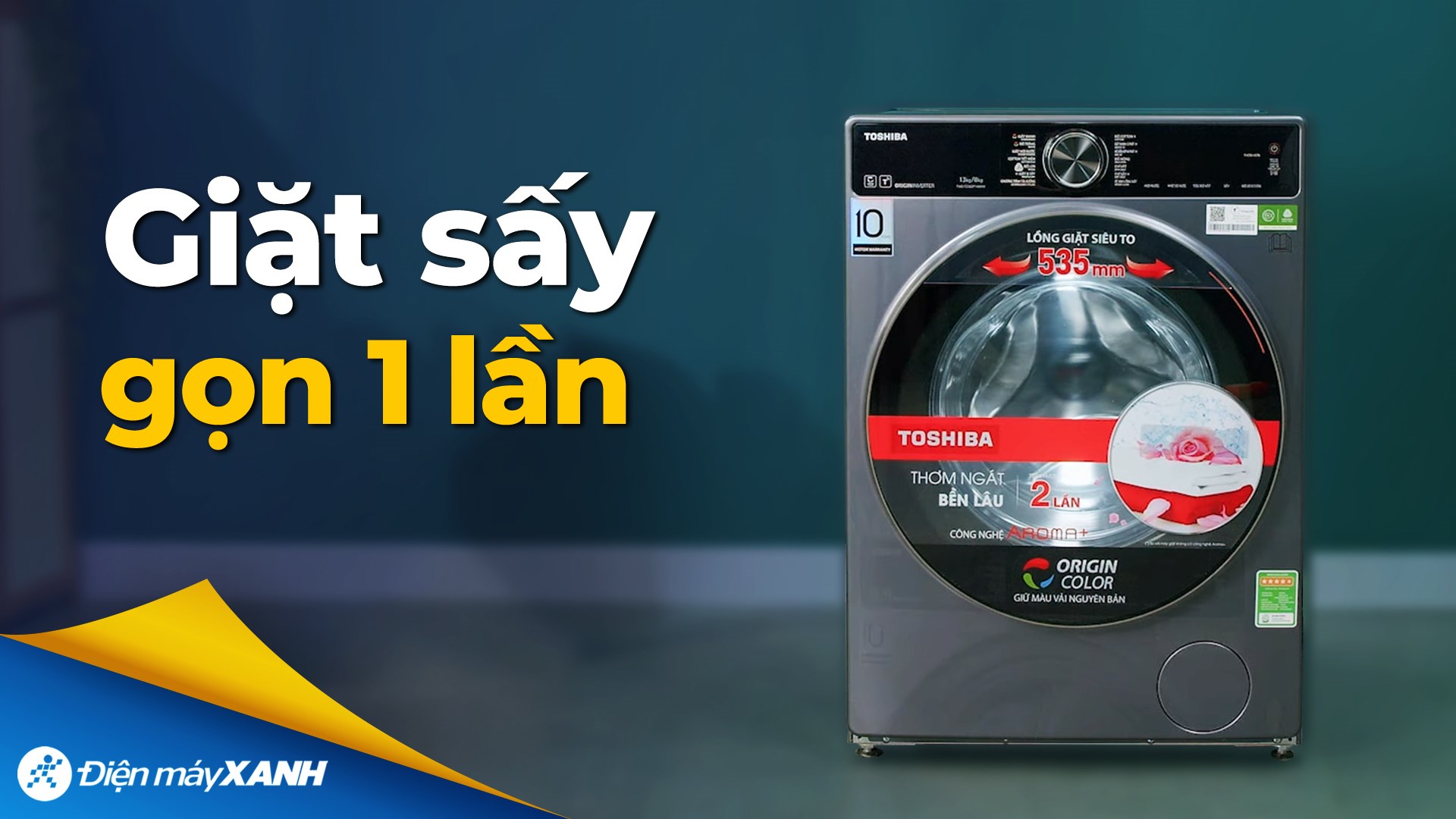 Máy giặt sấy Toshiba Inverter giặt 13 kg - sấy 8 kg TWD-T25BZP140MWV(MG)