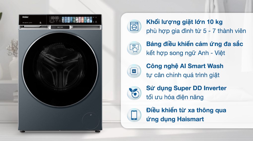 Máy giặt Haier X9 Inverter 10 kg HW100-BD14387GNU1