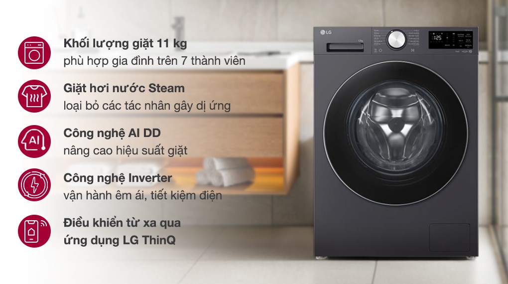 Máy giặt LG AI DD Inverter 11 kg FX1411N5G