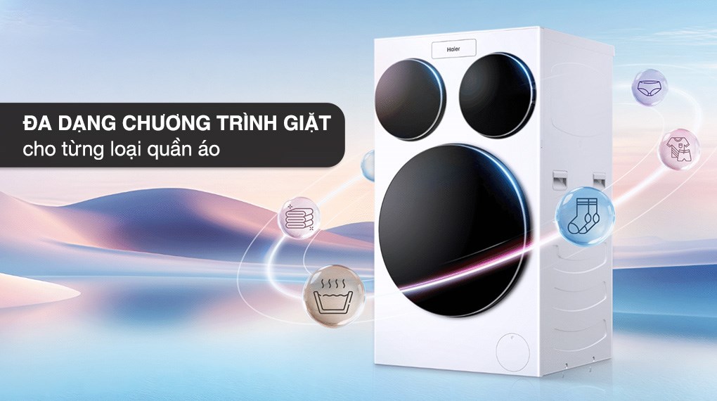 Máy giặt Haier 3 lồng MultiWash Inverter 14 kg (12 kg + 2x1 kg) HW140-BD14697WU1