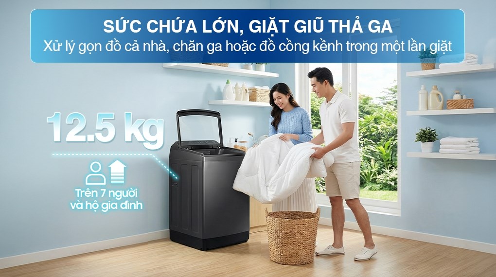 Máy giặt Samsung Ecobubble Inverter 12.5 kg WA40F12E4CSV