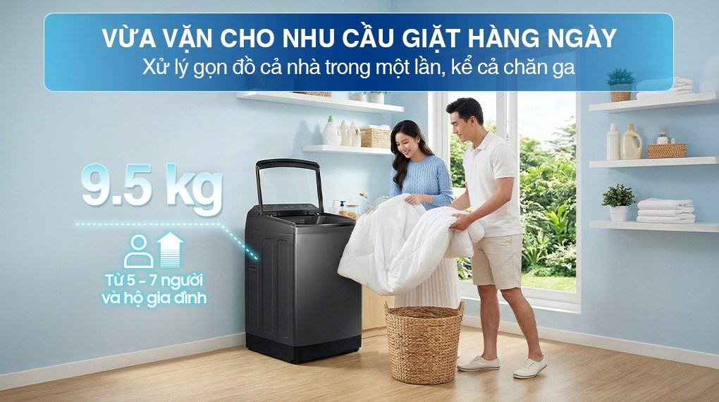 Máy giặt Samsung Ecobubble Inverter 9.5 kg WA40F95E1CSV