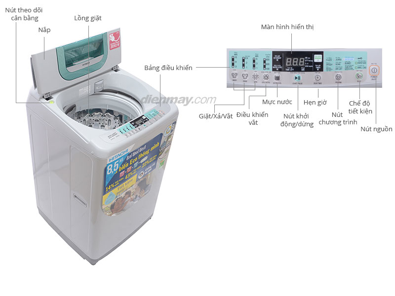 Máy giặt Hitachi SF-85PJS 8.5kg