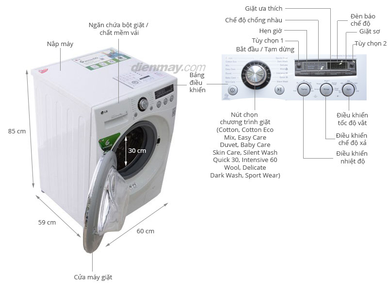 Máy giặt LG 8 kg WD-13600