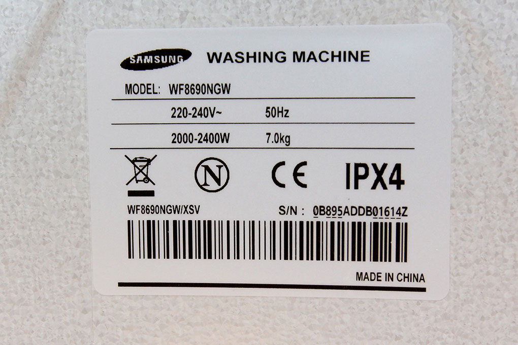 Máy giặt Samsung WF8690NGW 7 kg Màu Trắng