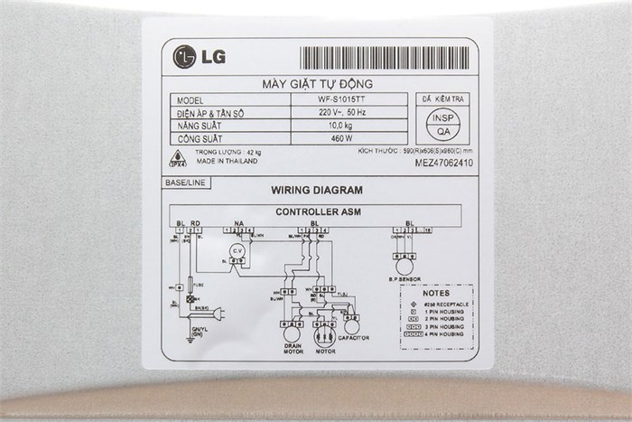 Máy giặt LG 10 kg WF-S1015TT