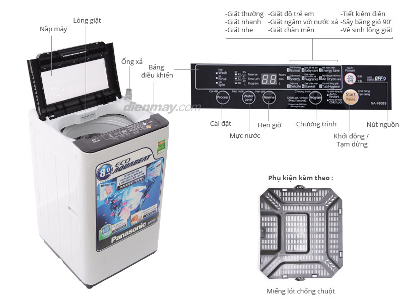 Máy giặt Panasonic NA-F80B5HRV 8kg