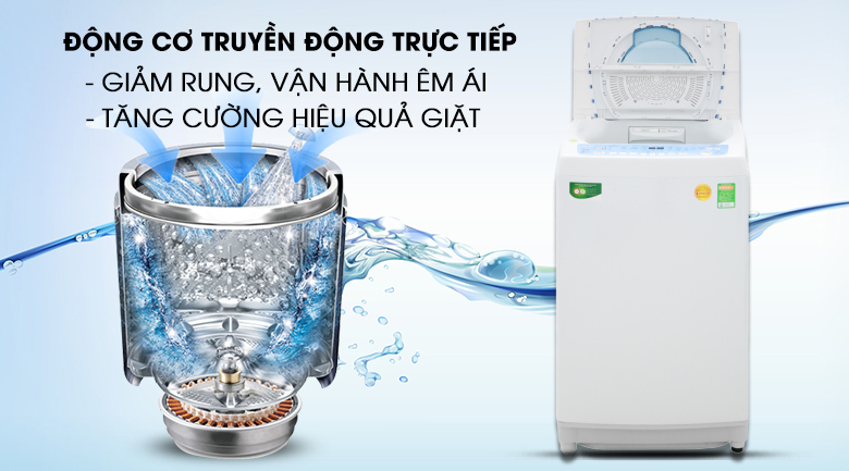 Động cơ truyền trực tiếp - Máy giặt Toshiba Inverter 9kg AW-DC1005CV