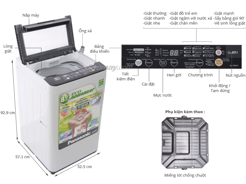 Máy giặt Panasonic NA-F80H5HRV 8kg
