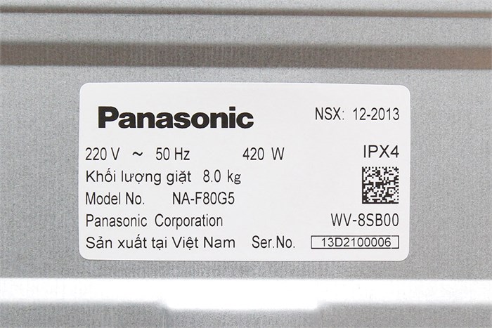 Máy giặt Panasonic NA-F80G5HRV 8kg